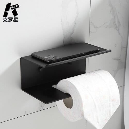 KLX Quality Home Punch Paper Towel Holder Kitchen Roller Shelf Towel Storage Rack Bathroom Organizer Space Aluminum Material NEW
