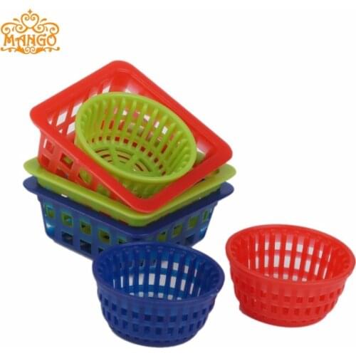 Dollhouse Miniature 1:12 Kitchen vegetable fruit plastic square basket 3pcs Free Shipping