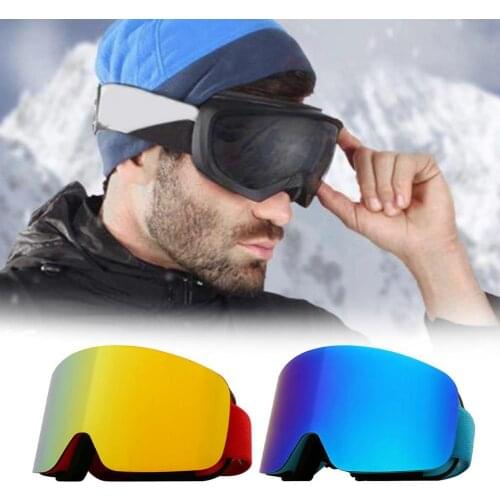 Fashion Double layer Ski Goggles Anti-fog UV Protection Adjustable Wide Vision Ski Snow Goggles Unisex Skiing Eyewear