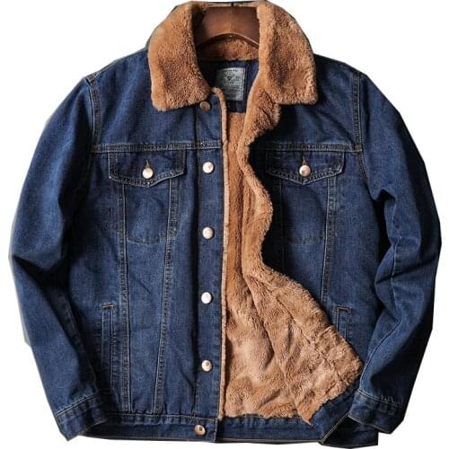 Fashion skinny jeans mens thickened fleece jacket coat plus size 5XL fall/winter