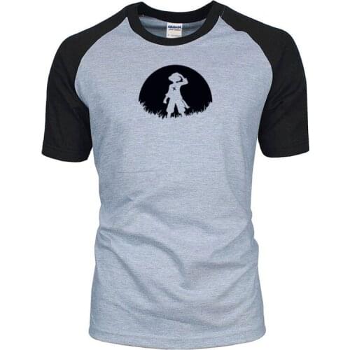 Cartoon Luffy all in one T-shirt printed cotton summer short sleeve o-neck casual mens cool T-shirt