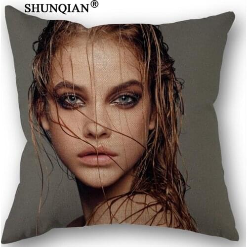 Custom Barbara Palvin Pillowcase Cotton Linen Square Zippered Pillow Cover For Office,Family Customize Your Picture 45x45cm