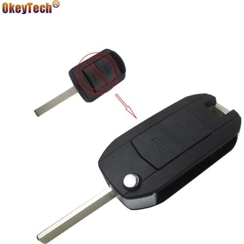 OkeyTech Flip Fold 4 Blade Modified Switchblade Remote Car Key Replacement Shell For Vauxhall for Opel Corsa Agila Meriva Combo