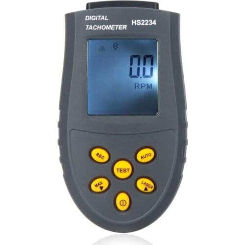 Hot Sale Portable Digital Non-contact Tacometro Laser Tachometer HS2234 Speed Gauge LCD RPM Test Speed Measuring Instrument