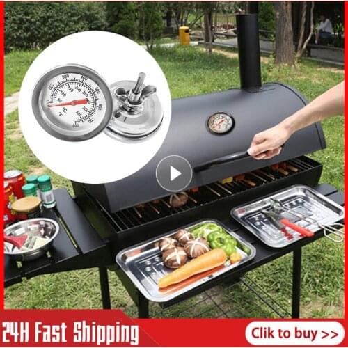 Bakeware Stainless Steel BBQ Accessories Bimetallic Thermometer Temp Gauge With Dual Gage 400 Degree Cooking Tool Kitchen Food