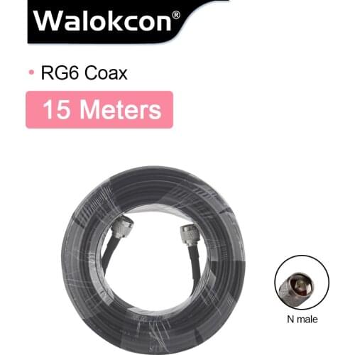 RG6 5D 15meters Low Loss Coaxial Cable 50ohm N Male to N Male Connector Communication Cable For Mobile Phone Signal Repeater