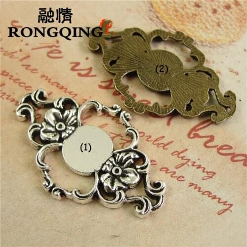 RONGQING 40 pcs/lot Vintage Bracelet accessories 10MM Flower size 42*24MM
