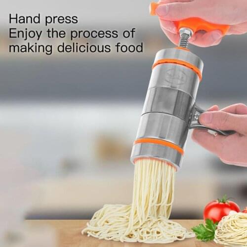 2Color Household Manual Stainless Steel Pressing Machine Kitchen Tool Hollow Noodle Machine Handmade Noodle Machine Noodle Maker