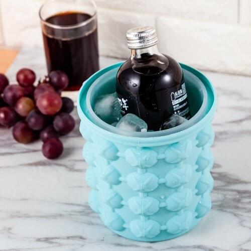 Silicone Ice Cube Maker Ice Cube Mold Tray Portable Bucket Wine Ice Cooler Beer Freeze Barrel Kitchen Drinking Ice Making Tools