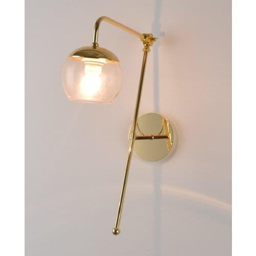 Nordic Modern Adjustable Wall Lamp Art Black Glass Ball Creative LED Wall light Living room Bedside Wall Sconce Balcony Lights