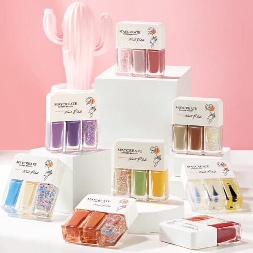 3-in-1 No-bake Gel Nail Polish Long-lasting Quick-drying Non-toxic Peelable Nail Polish For Nail Art TSLM1