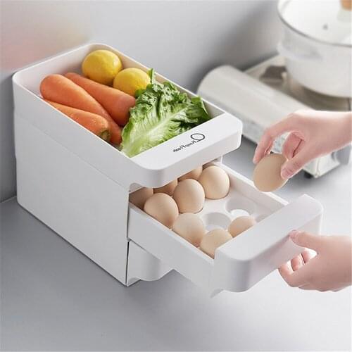 Egg Storage Box Home Multi-Layer Egg Drawer Multifunctional Refrigerator Storage Case Stackable Food Organizer Kitchen Holder