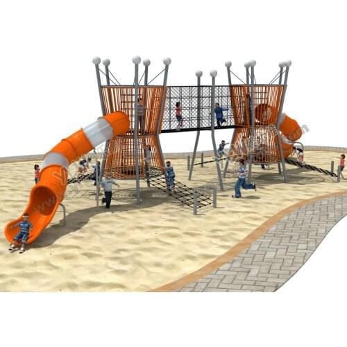 2020 YLW NEW outdoor playground facility palstic tube slide,climbing equipment park for children,Outdoor rope series