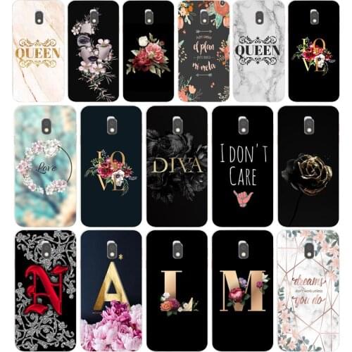 104AA Letter Flowers gift Soft Silicone Tpu Cover phone Case for Samsung Galaxy J2 J4 Prime J6 Plus J7 2016 2017 case