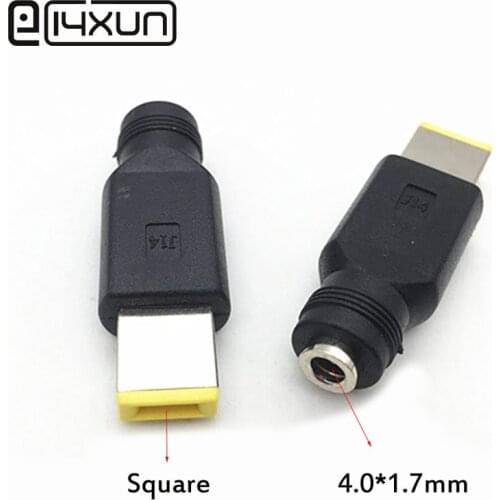 1pcs DC 4.0x1.7mm 4.0*1.7 female socket jack to Square End Adapter DC Power Plug Connector For Lenovo Laptop Notebook