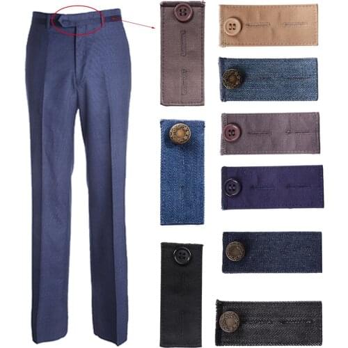 1PC Cotton Unisex Pant Waist Band Extender Belt Tight Button Hooks Garment Skirts Jeans Accessories Maternity Sewing Accessory