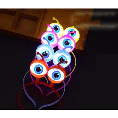 Glowing Luminous LED Flash Alien Headband Fun Big Burst Eye Hairband Party Cosplay Dress Up For Children Kids Adult Gifts Toys