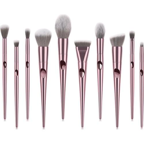 Fashion 10pcs Pink Unicorn Brushes Foundation Blending Power Eyeshadow Makeup Brushes Set Cosmetic Beauty Make Up Tools