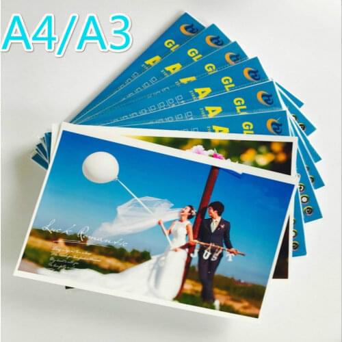 100 Sheets/package A4A3 High Quality 200g230g260g High Gloss Inkjet Waterproof Color Photo Paper Laser Print Photo Paper
