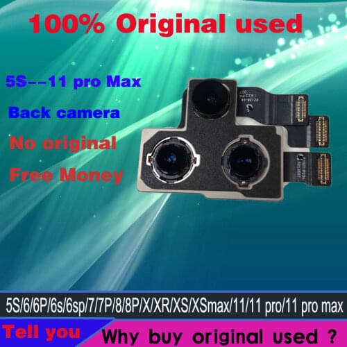 Original For iPhone 11 pro max XR XS max Rear Camera For iPhone 5S 6 6s 8 6SP 7 plus Main Large Back Camera Module Flex Cable