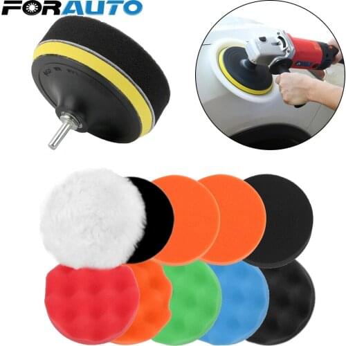 12pcs/set Paint Care Car Polishing Pad Sponge Car Polisher Waxing Pads Buffing Kit Buffer Drill Wheel Polisher Accessories