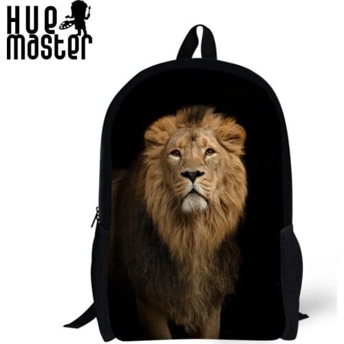 17 inch polyester fashion backpacks for women kids girls teenager lion prints school backpacks high quality double shoulder bags
