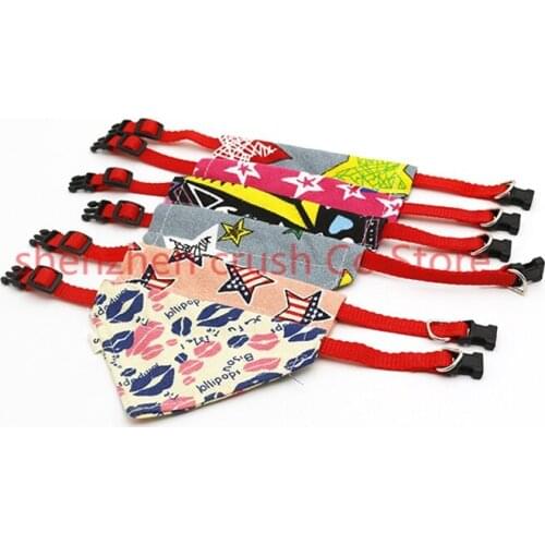 200pcs/lot 2017 New design Mix 8Colors Adjustable New Dog Puppy Pet bandanas 100%Cotton Pet tie size S M l xl