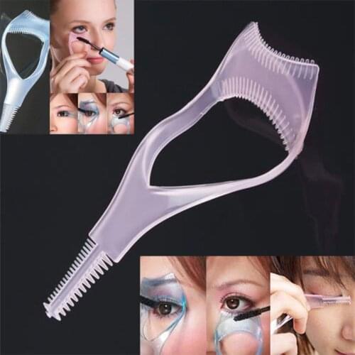 3 in 1 Eyelash Tools Makeup Mascara Shield Guard Curler Applicator Comb Guide Card Makeup Tool Beauty Cosmetic Tool Dropship