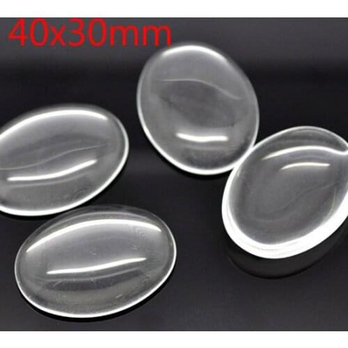 5 PCS Rushed Decorative Glass Balls Clear Oval Cabochon Glass Dome Tile Seal 40x30mm For Photo Craft Jewelry Make