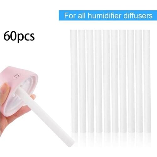 60Pcs Cotton Swab Filters Refill Sticks Replacement Wicks for Portable Personal USB Powered Humidifiers Aroma Maker