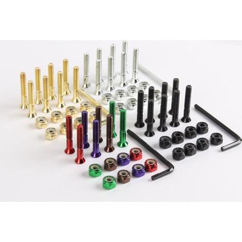 8Pcs Skateboard Trucks Screws Hardwares M5x25/29/32/38/44/50mm Mounting Bolts Anti-rust Carbon Steel Durable Bridge Nails Nuts