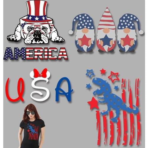 American Elements patterns Heat Transfer PVC Patch Applique on Clothes Custom own design Washable Chest badges