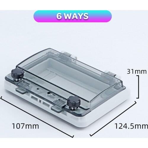 6way Circuit Breaker Transparent Waterproof Box Window Distribution Box Protect Window Cover Monitor Observation Window Switch