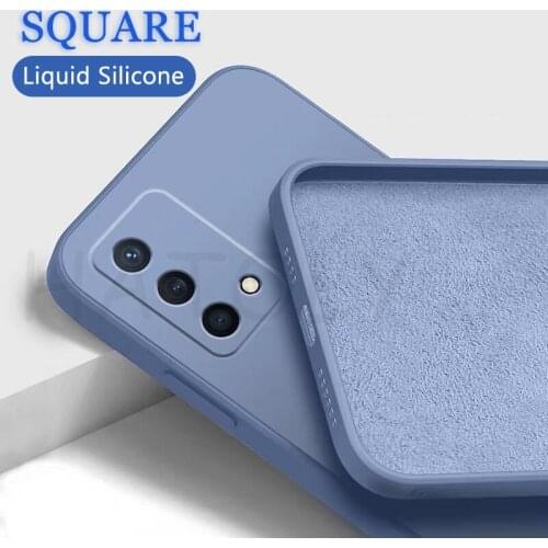 For OPPO A74 Case Square Liquid Silicone Anti-slip Candy Color Soft Rubber Candy Color Case For OPPO A74 Cover For OPPO A74 4G