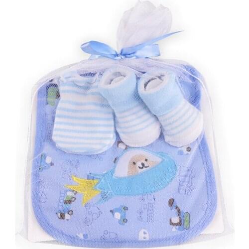 Redkite Baby Bibs Socks Mittens Set 100% Cotton Newborn Cartoon