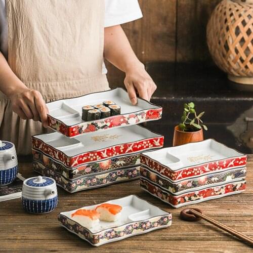 Imperial family style restaurant disc square plate dressing frame plate Japanese sushi plate