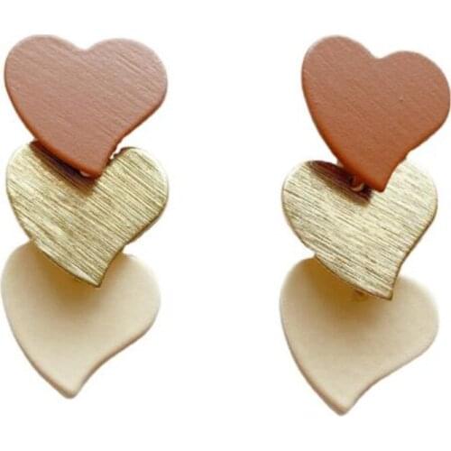 Retro Long Multi-Layered Heart-Shaped Earrings Geometric Tassel Temperament Womens Earrings Anniversary Jewelry Accessories