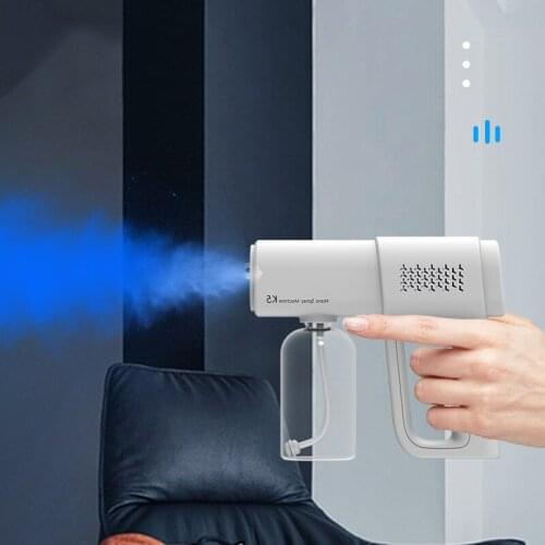 380ML Electric Disinfection Sprayer Portable Blue Light Rechargeable Nano Steam Spray Gun Home Wireless Irrigation Watering Tool