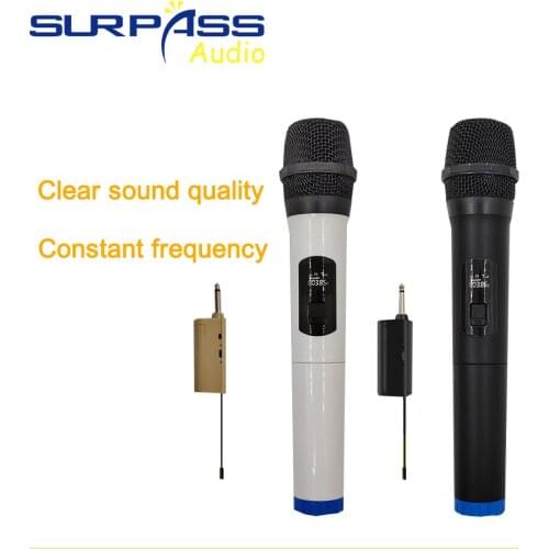 Quality VHF Wireless Universal Microphone Recording Karaoke Mic Handheld Lithium Battery 35m Receiving Distance with Receiver