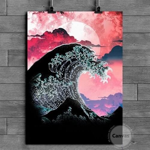 Canvas Japanese style Soul of the Wave Pictures Home Manga Decoration Paintings Poster HD Prints Wall Art Modular Living Room