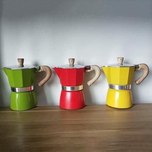 150/300MLMocha Latte Coffee Maker Italian Moka Espresso Cafeteira Percolator Pot Stovetop Coffee Maker Aluminum Moka Cafeteira