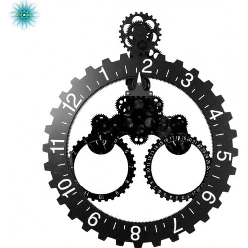 Creative Gear Wall Clock 3D Modern Design Metal Big Wall Clock Dynamic Hanging Watch wall clock Home Decor