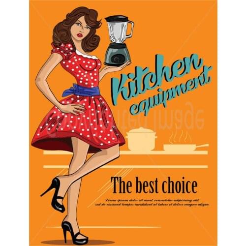 KITCHEN EQUIPMENT RETRO LARGE METAL TIN SIGN POSTER RETRO WALL PLAQUE