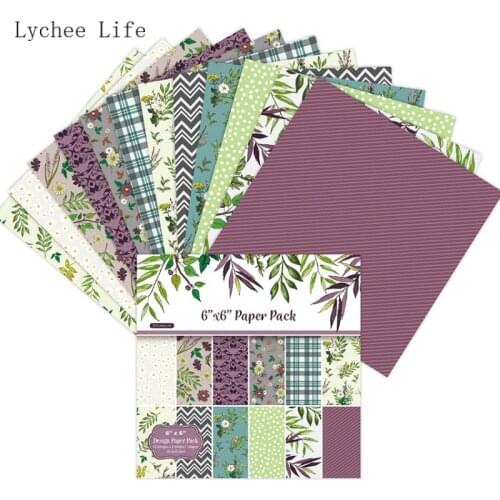 Lychee Life 12Sheets Spring Leaves Scrapbooking Paper Art Background Card Making Diy Decorative Paper Craft