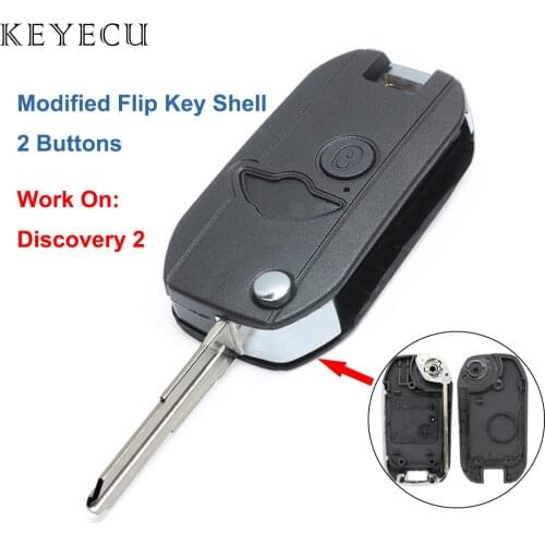 Keyecu Modified Folding Remote Key Shell 2 Buttons for Land Rover Discovery 2 1999 2000 2001 2002 2003 2004 - Only Car Key Shell