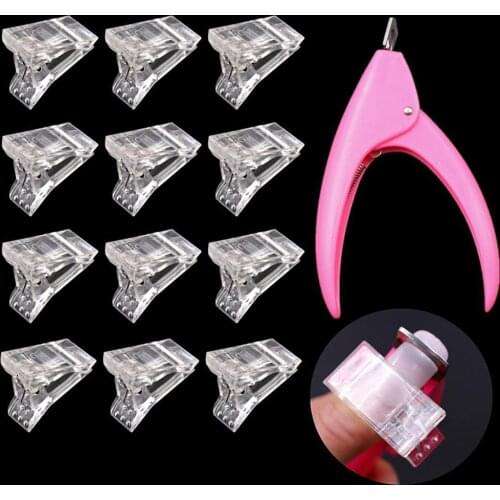 Nail Tips Clip Reusable Fix Fake Nails ABS Quick Building Extension Clamp for Beauty