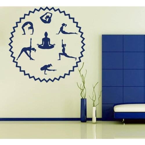 Wall Decal Yoga Studio Meditation Room Fitness Pilates Gymnastics Sports Club Gym Interior Decor Art Vinyl Window Stickers Q602