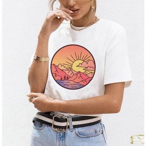 New Summer Women T Shirt White Short Sleeve O-neck Tshirt Casual T shirt Streetwear Lady T-shirt Creativity Color Printed Tshirt