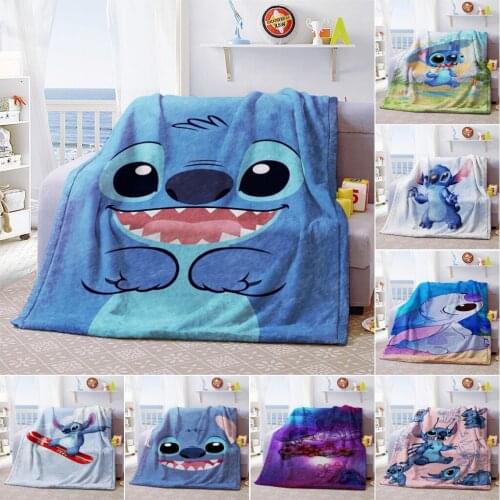 Lilio & Stitch Anime Customized Blanket Plush Velvet Warm Decoration Bed Home Throw Sofa Blankets Unisex Children Boys Gifts NEW