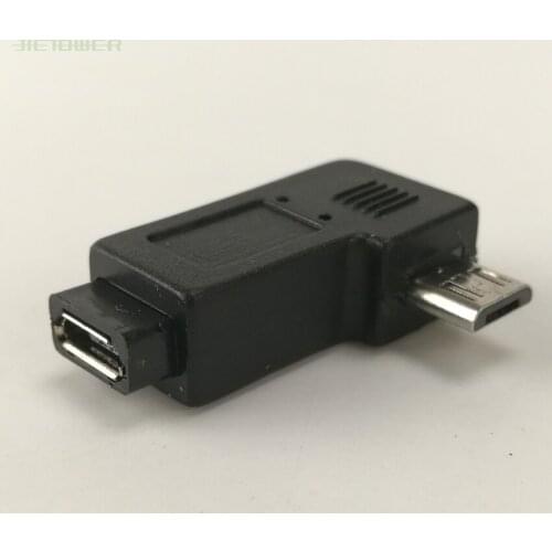 1000pcs/lot Pair Right Left Angle Micro USB Male 90 Degree USB Male to Micro Female Plug Adapters Hot Worldwdie
